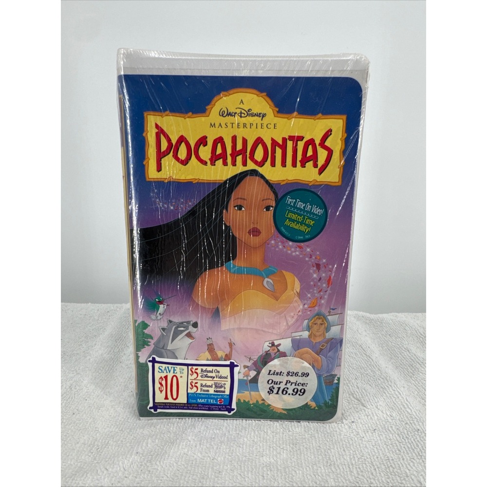 Disney Pocahontas VHS Masterpiece Collection Factory Sealed New 1996 Clamshell